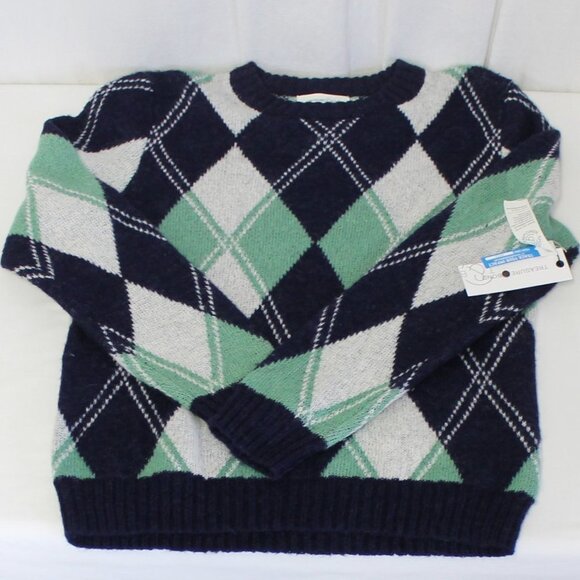 Treasure & Bond Offset Argyle Pullover Sweater Medium - Picture 3 of 7